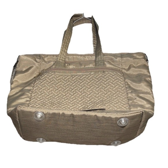 Lug Tote Bag Aerial 2 Pineapple Gold Quilted Embroidery Travel Beach Everyday - Picture 3 of 16